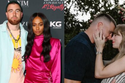 ChatGPT said: Travis Kelce pictured with ex Kayla Nicole (R) and fiancée Taylor Swift (L) – via @RashticReport & @PopBase | X.